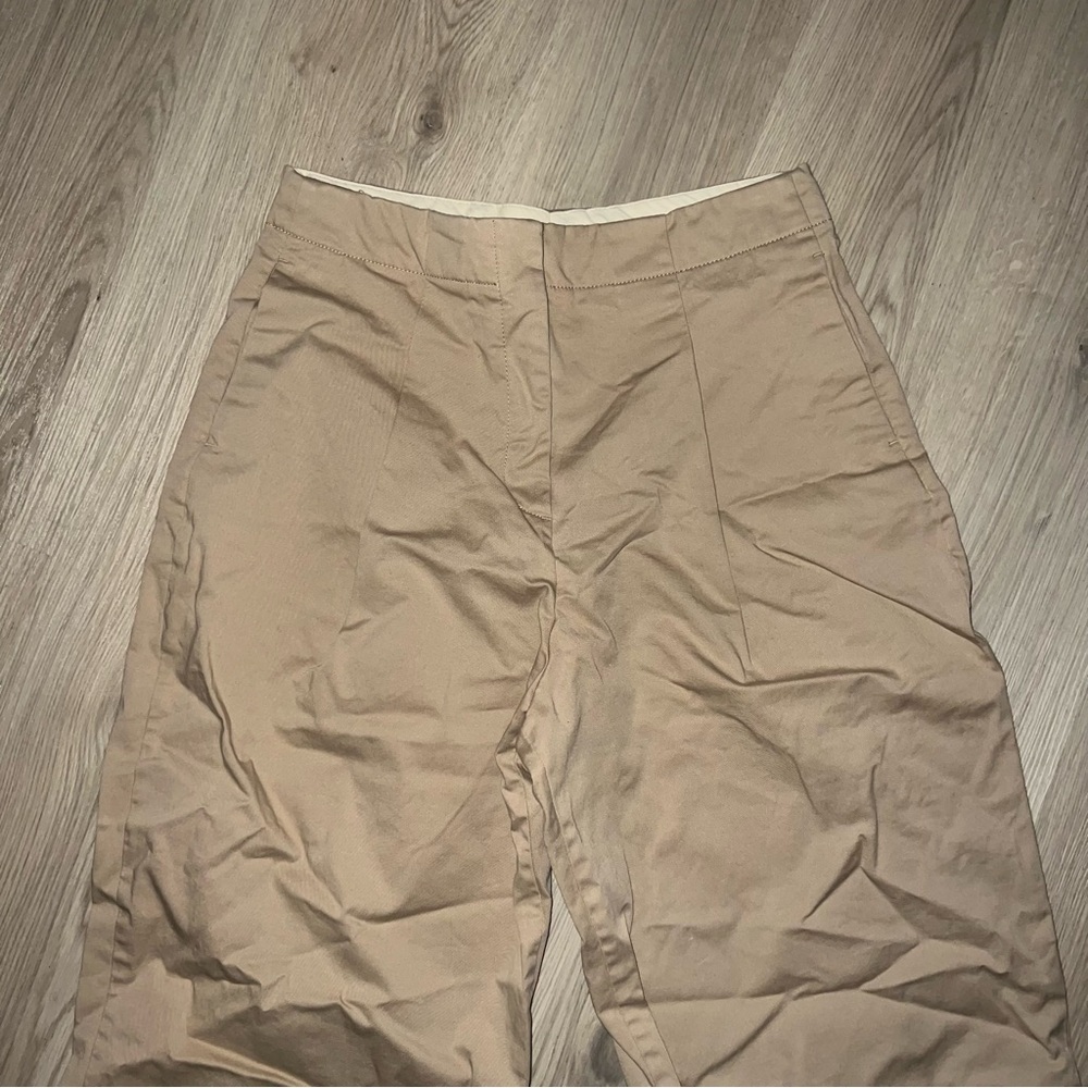 Zara Tan High Waisted Pleated Ankle Pants Size L - Picture 12 of 14